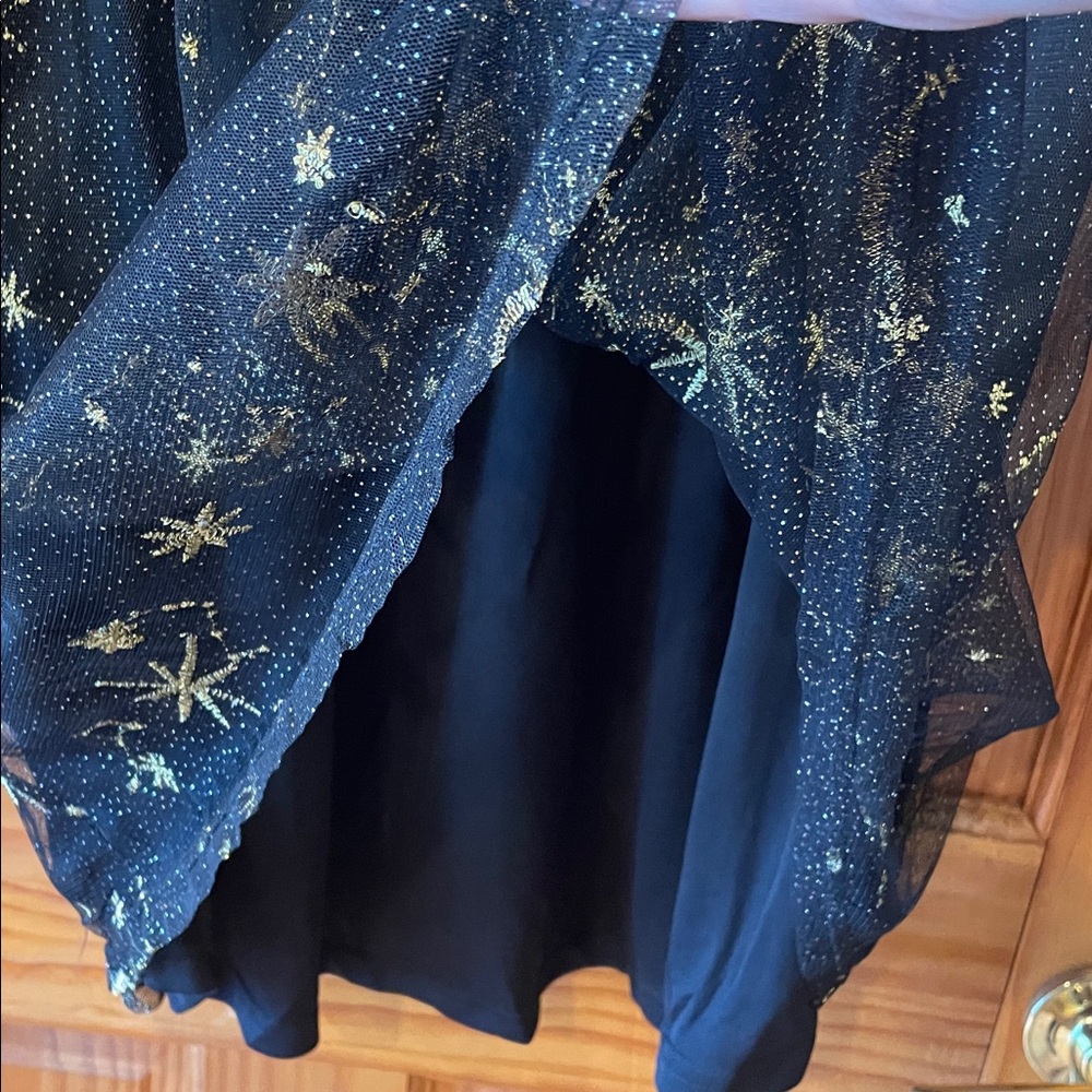 BloomChic Black Midi Dress with Gold Star Print - Picture 4 of 10